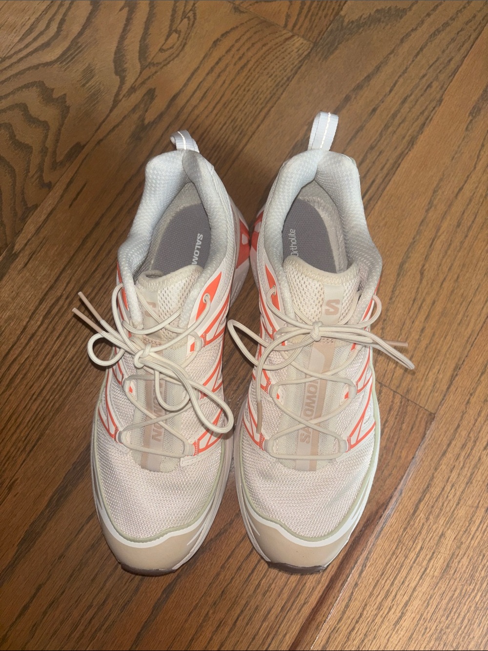 Salomon XT-6 Trail Shoes in White, Coral and Tan - Picture 2 of 3